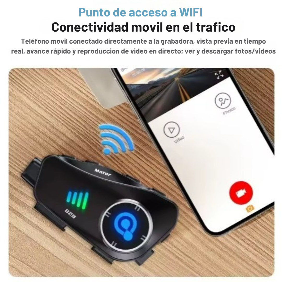 Intercomunicador de moto con camara
