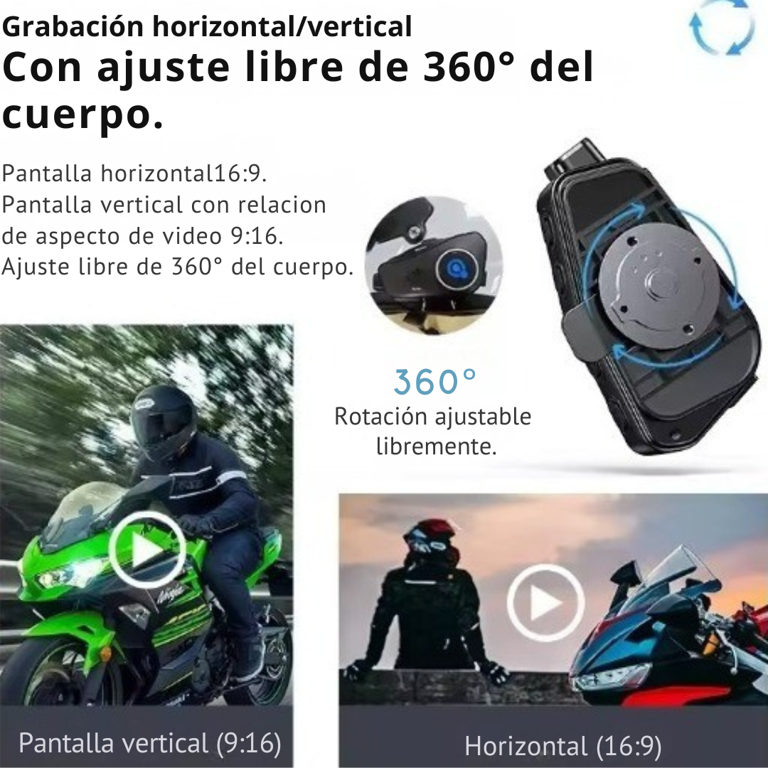 Intercomunicador de moto con camara